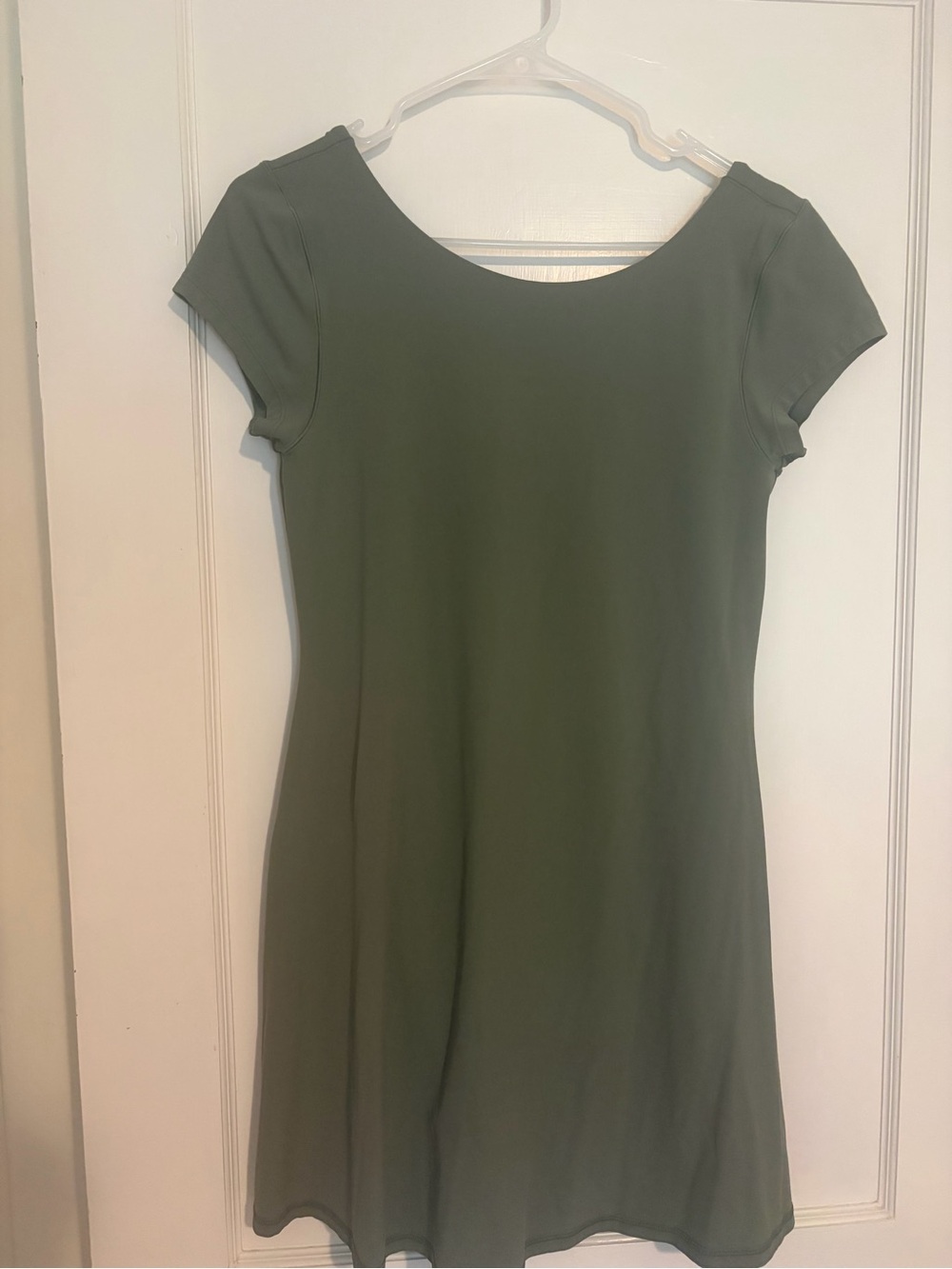 Aerie Smoothez Olive Scoop-Back Short Sleeve Dress with built in shorts